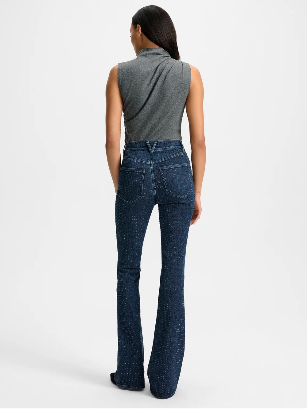 Veronica Beard Beverly Rhinestone Skinny-Flare Jean - Picture 6 of 14
